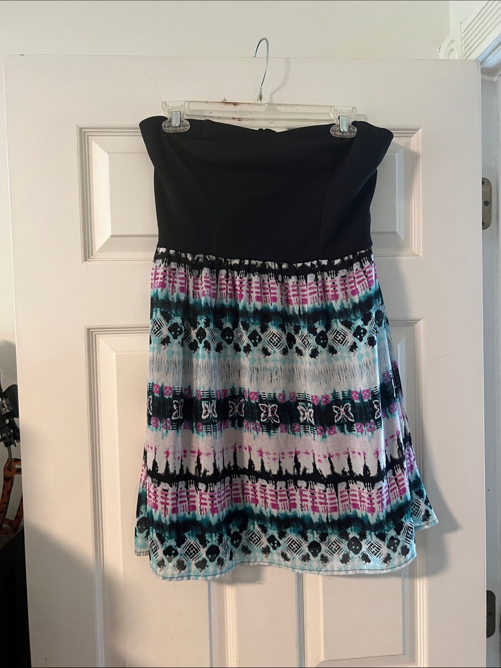 Xhilaration Strapless Mini Dress in Black, Teal, Pink
